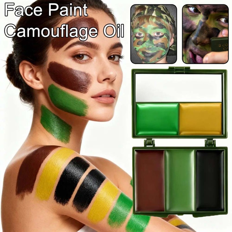 Camo Face Paint - Driekleurige camouflage gezichtsverf Tactische outdoor Cs-velduitrusting