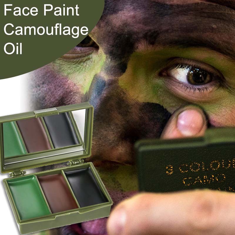 Driekleurige camouflage gezich - Camo Face Paint recensie en prijs