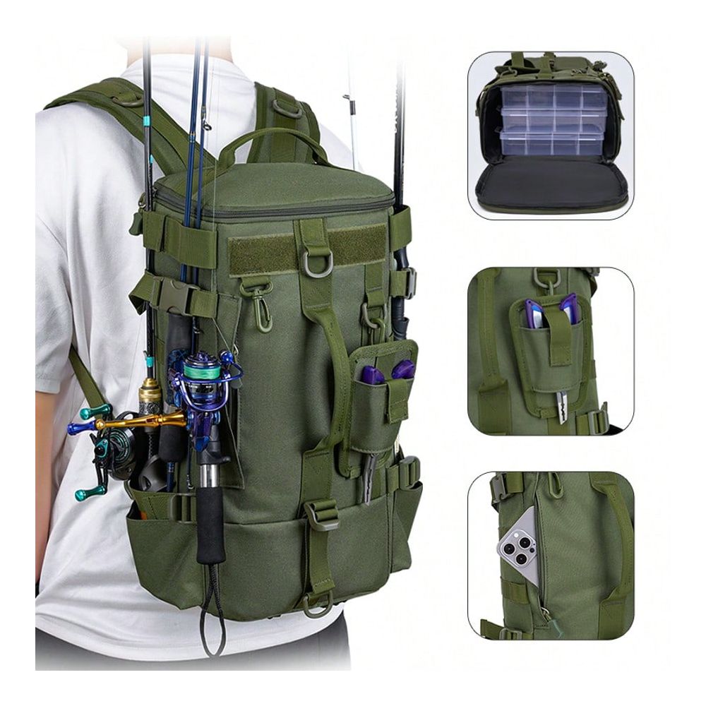 Heren vissersrugzak, schoudert - Outdoor Hunting Gear Storage recensie en prijs